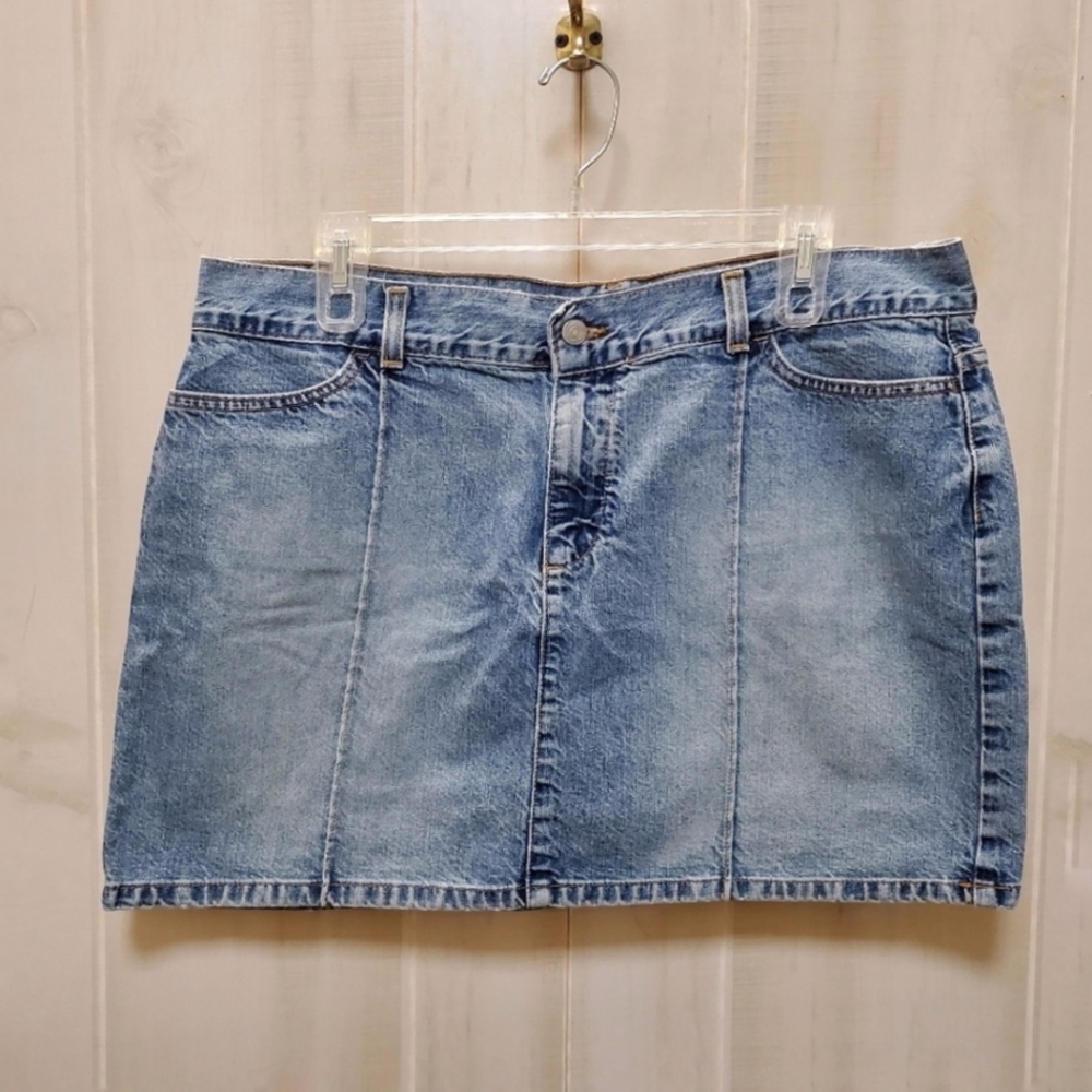 GAP Vintage Denim Skirt Front & Back Pockets y2k Size 16 - EUC!